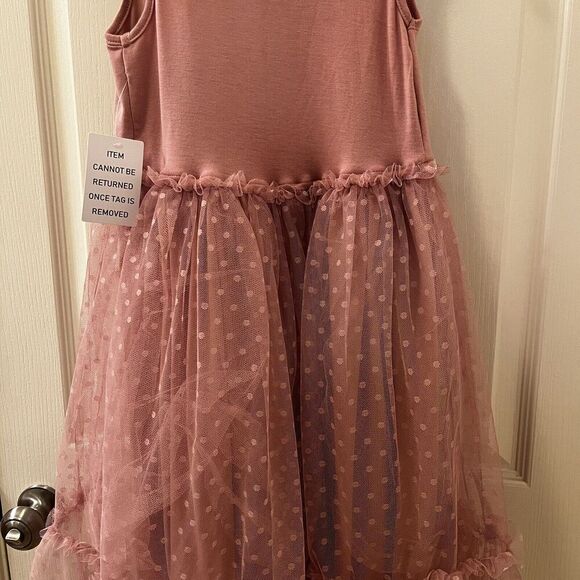 Joyfolie Mia Joy Leila Tulle Dress in Mauve Pink Polka Dots Girls Size 10 NWT - Picture 12 of 13